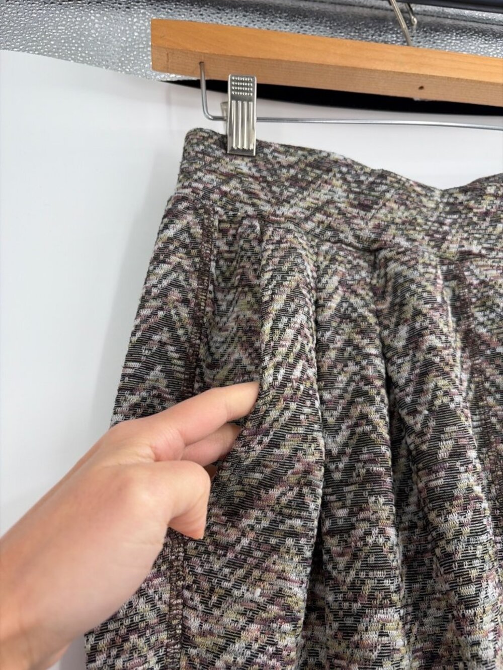 Free People Harlow Harem Knit Joggers Womens XS Marled Chevron Pleated Pull On - Picture 6 of 10